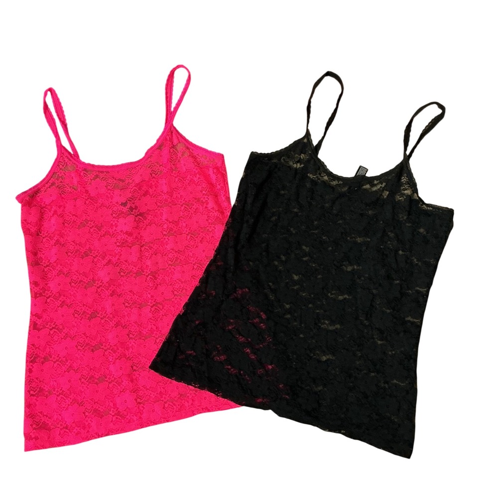 Smart & Sexy Coquette Y2K Floral Lace Camisole Tank Top 2 Piece Set Womens M